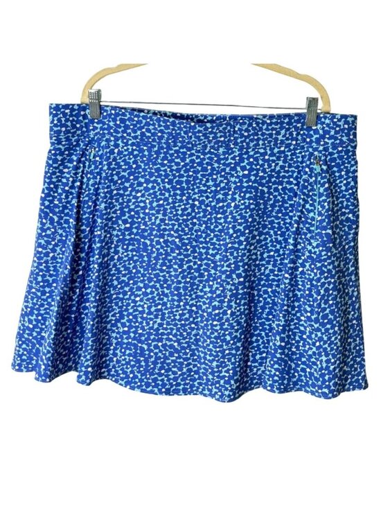 Talbots Pants - T by Talbots Womens 2X Skort Blue Printed With Zip Pocket Tennis Pickleball NEW